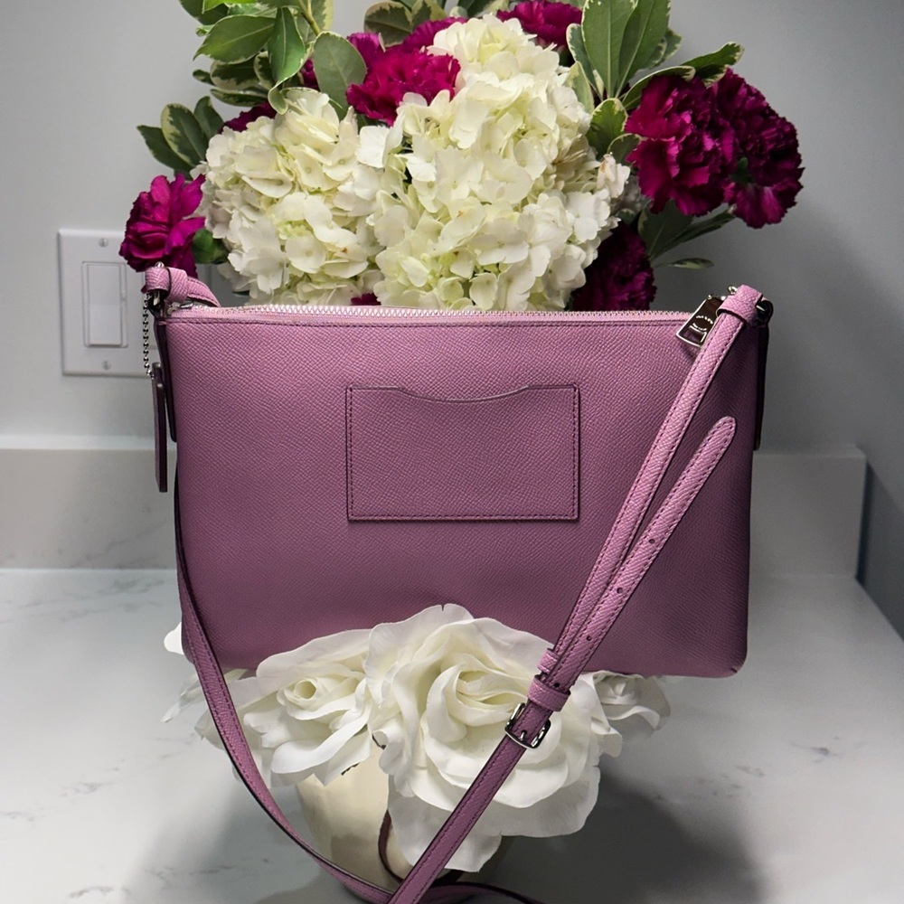 Coach East West Pop Crossbody Bag with Plaid Pouch F22252 Lilac - Picture 2 of 16